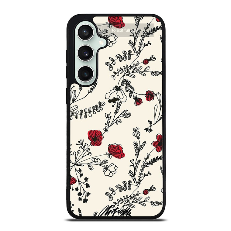 HAND DRAWING RED FLOWER PATTERN Samsung Galaxy S23 FE Case Cover