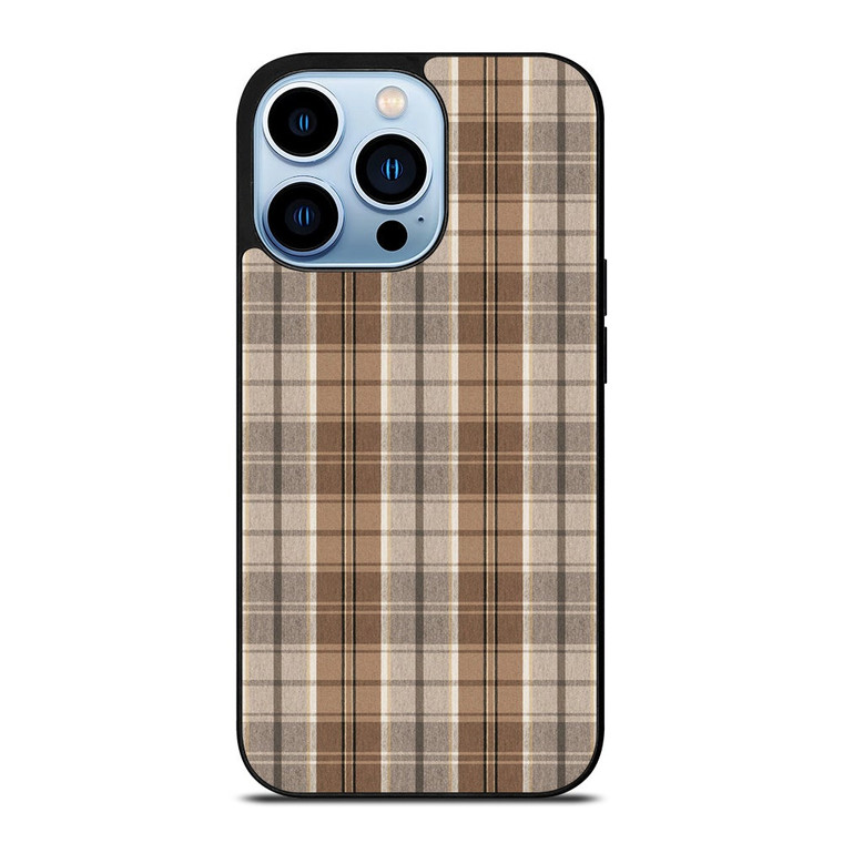 BROWN PLAID PATTERN iPhone 13 Pro Max Case Cover