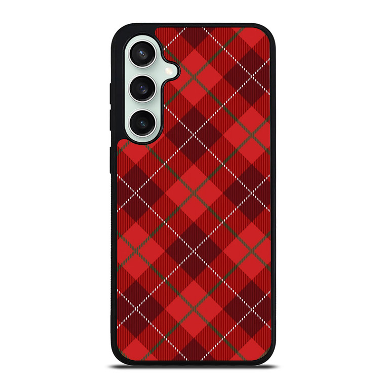 RED TARTAN CROSS PATTERN Samsung Galaxy S23 FE Case Cover