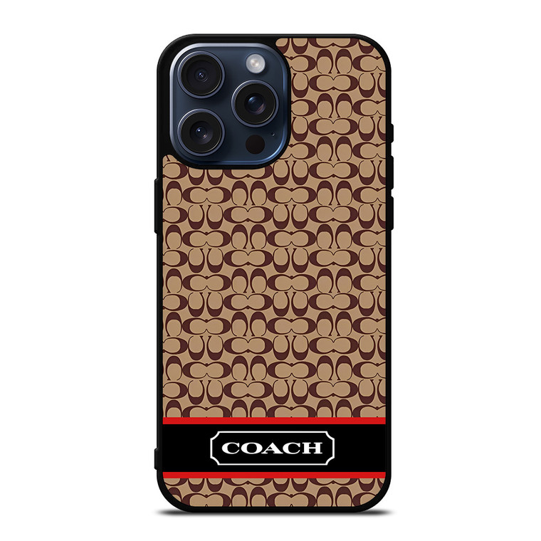 COACH NEW YORK BROWNLOGO PATTERN iPhone 15 Pro Max Case Cover