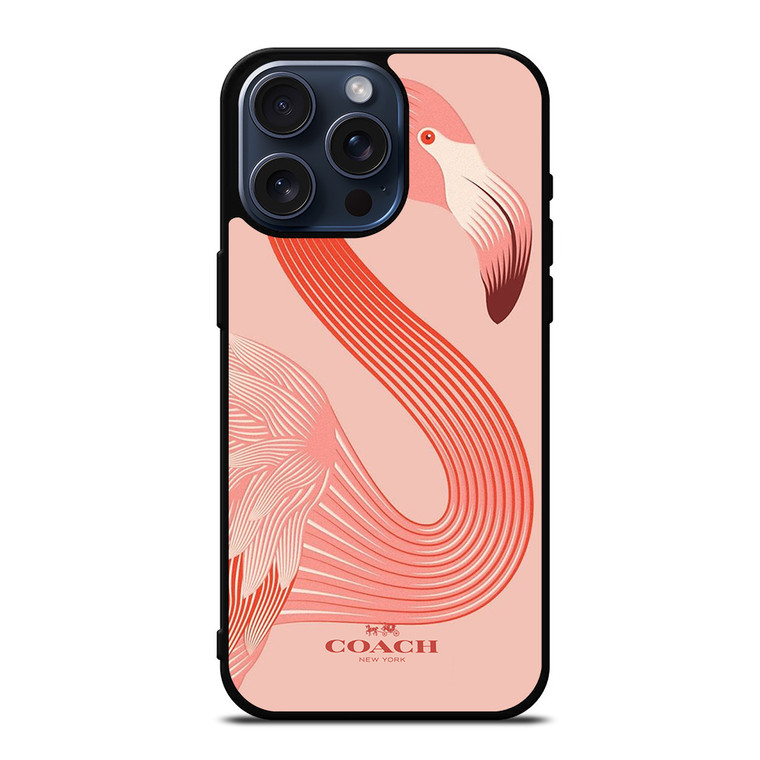 COACH NEW YORK LOGO FLAMINGO ICON iPhone 15 Pro Max Case Cover