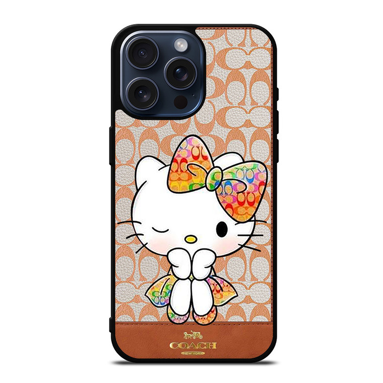 COACH NEW YORK LOGO HELLO KITTY iPhone 15 Pro Max Case Cover