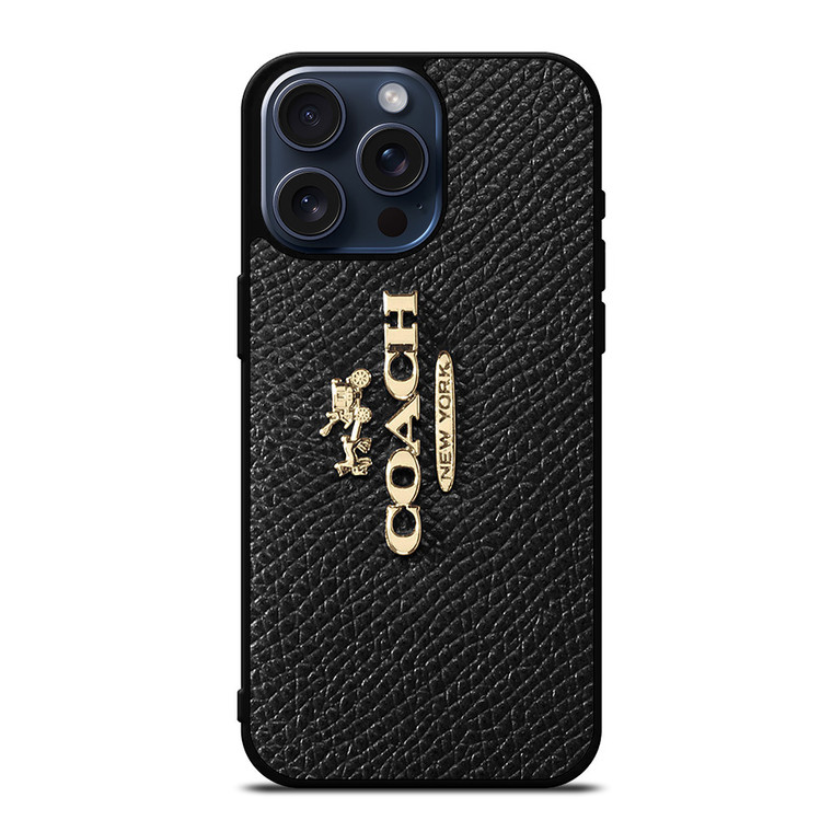 COACH NEW YORK LOGO ON BLACK WALLET iPhone 15 Pro Max Case Cover