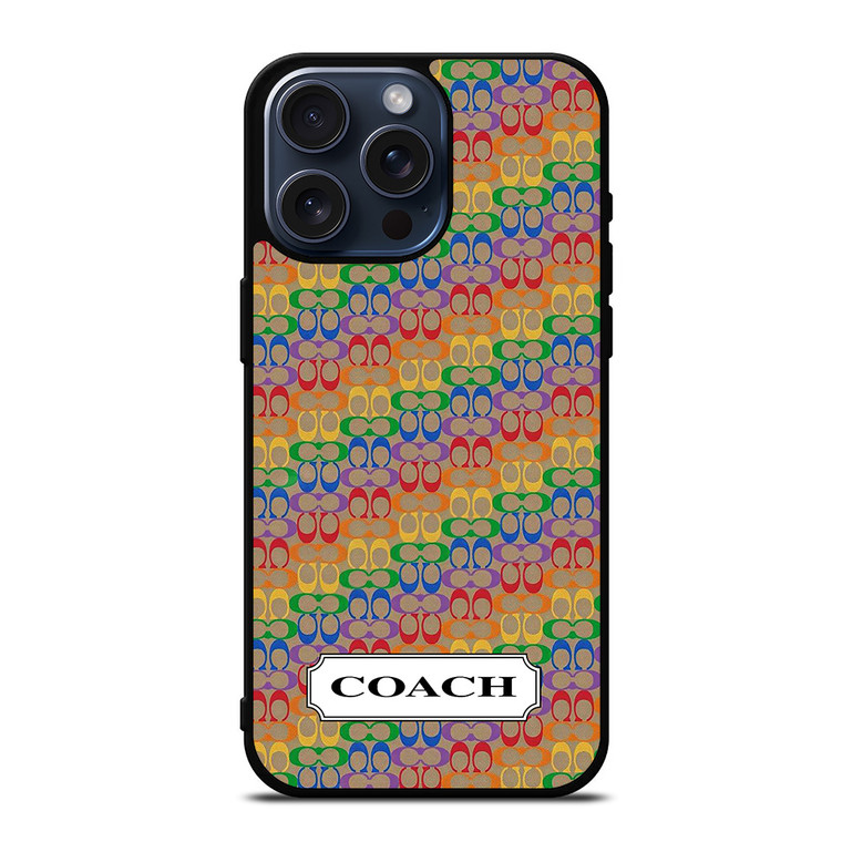 COACH NEW YORK LOGO PATTERN COLORFULI CONS iPhone 15 Pro Max Case Cover