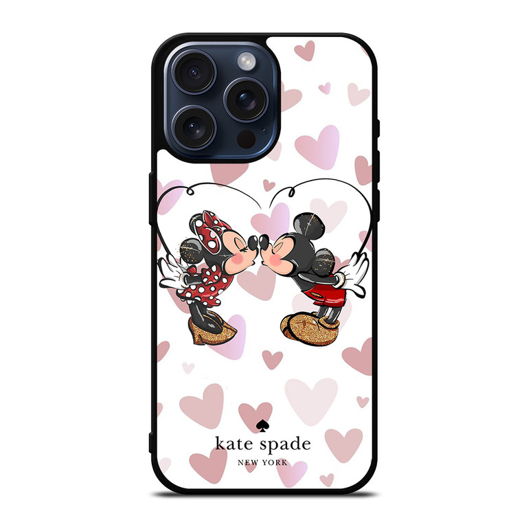 KATE SPADE NEW YORK LOGO MICKEY MINNEY MOUSE DISNEY KISS iPhone 15 Pro Max Case Cover