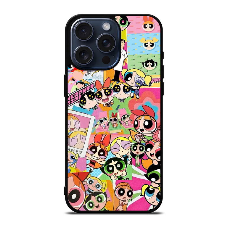 POWERPUFF GIRLS CARTOON NETWORK COLLAGE iPhone 15 Pro Max Case Cover