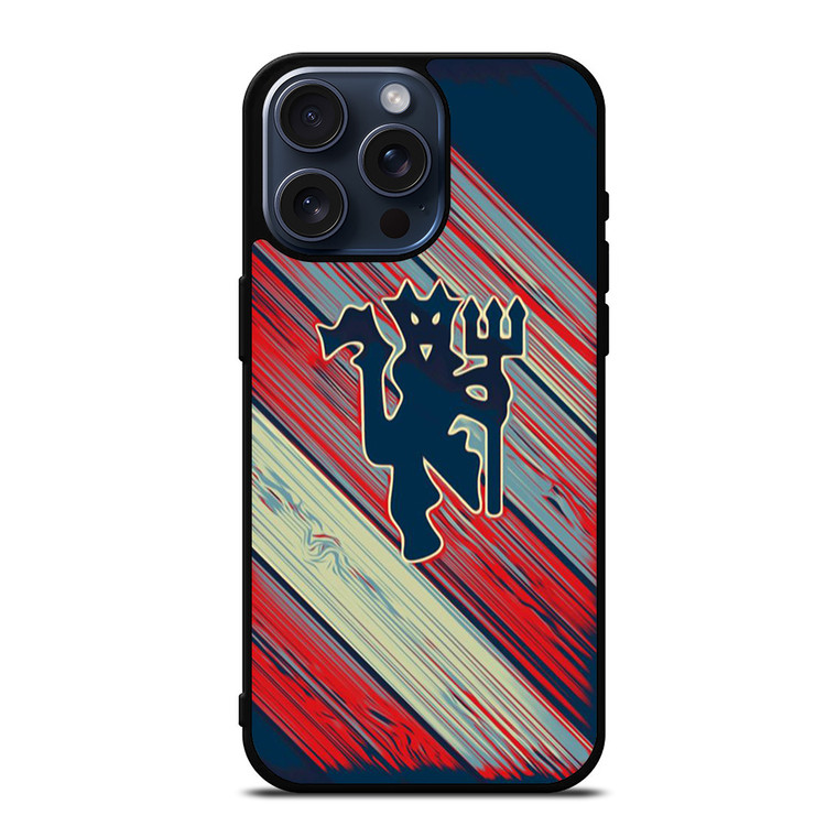 RED DEVILS MANCHESTER UNITED FC FOOTBALL CLUB LOGO iPhone 15 Pro Max Case Cover