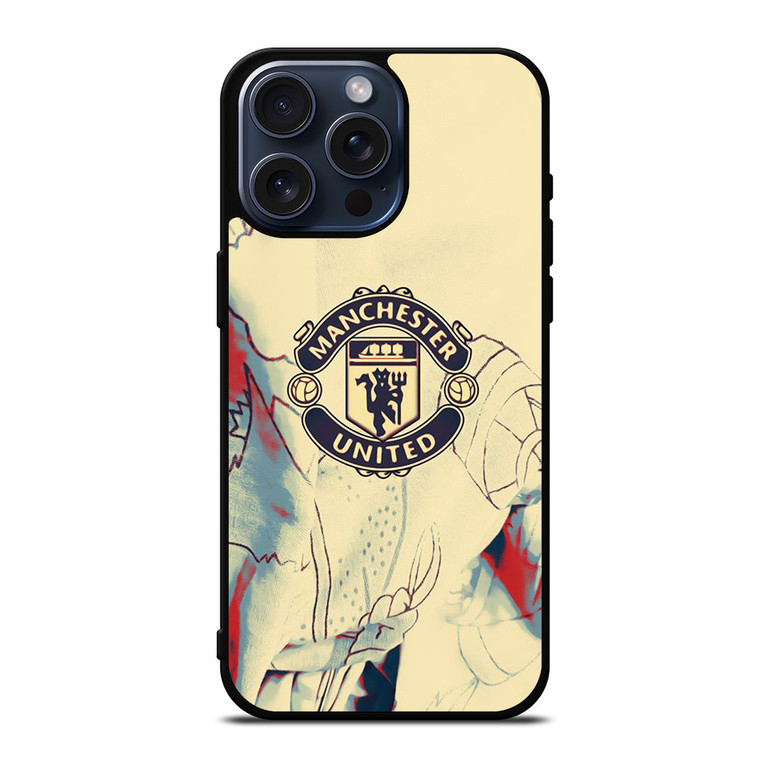 RED DEVILS MANCHESTER UNITED FC LOGO iPhone 15 Pro Max Case Cover