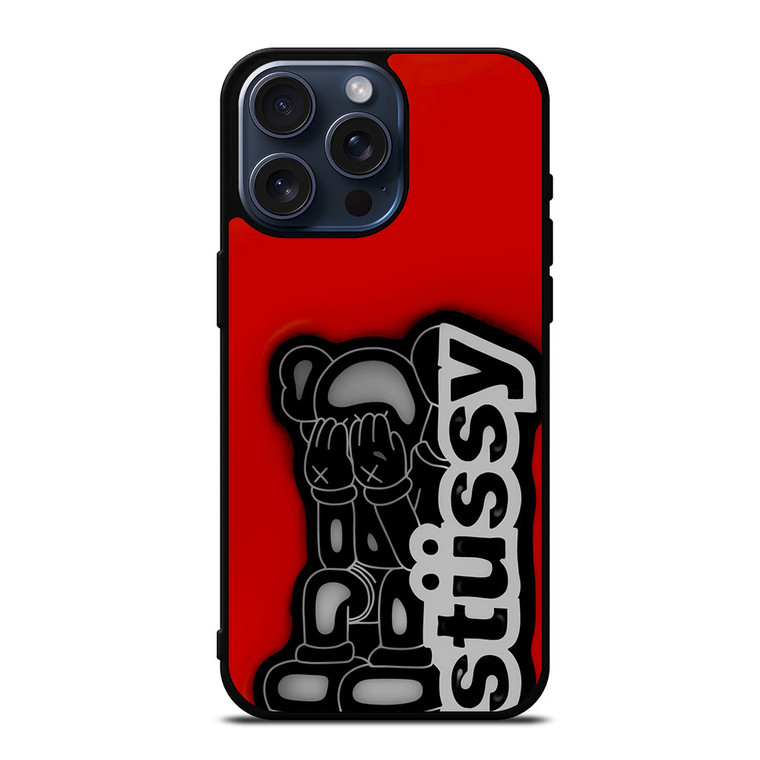 STUSSY X KAWS iPhone 15 Pro Max Case Cover