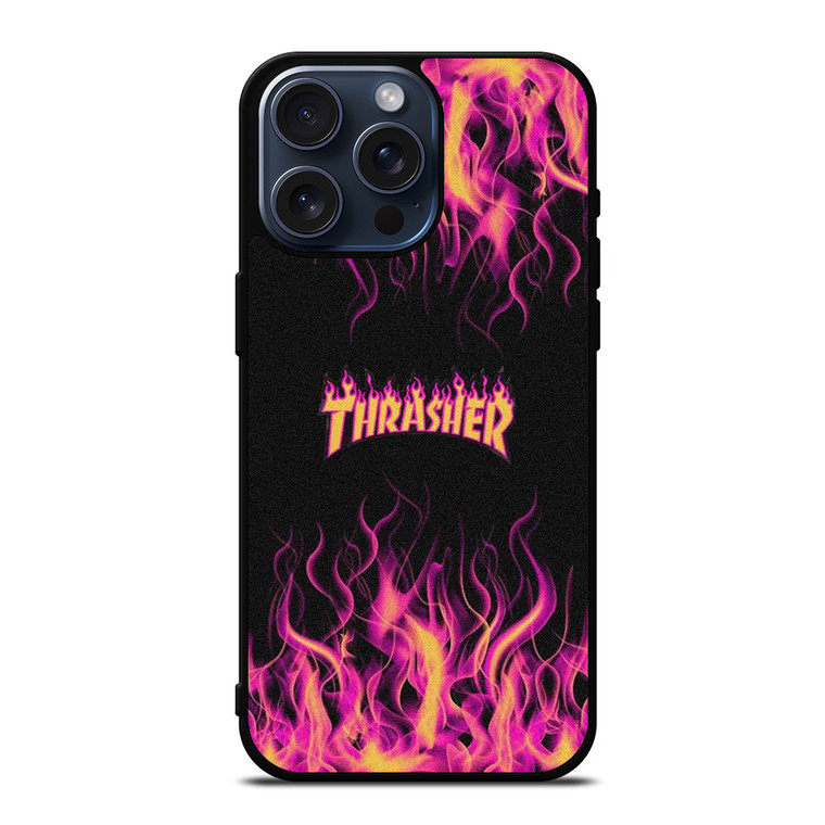 THRASHER FLAME SKATEBOARD MAGAZINE iPhone 15 Pro Max Case Cover
