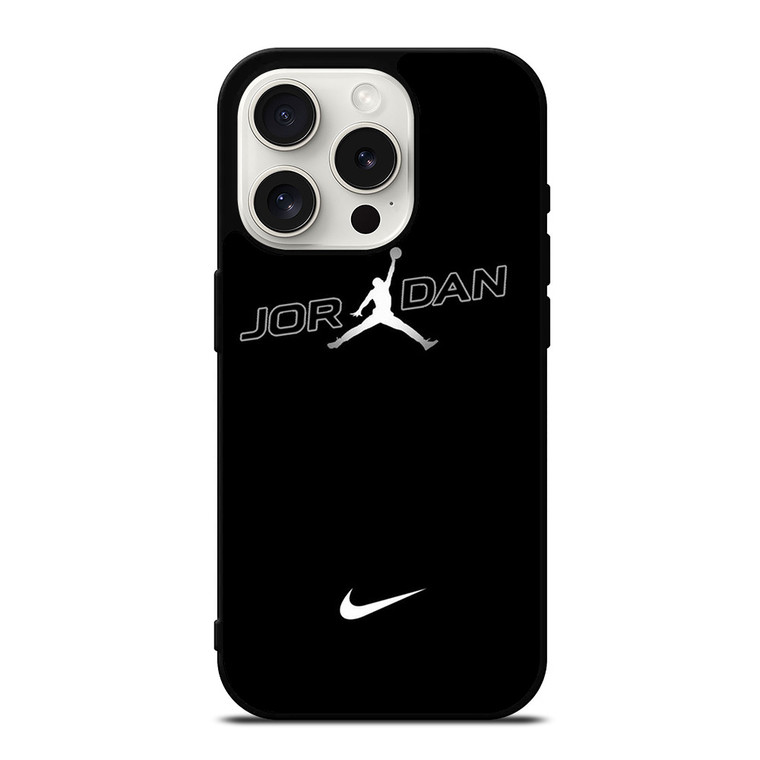 AIR JORDAN NIKE BLACK WHITE iPhone 15 Pro Case Cover