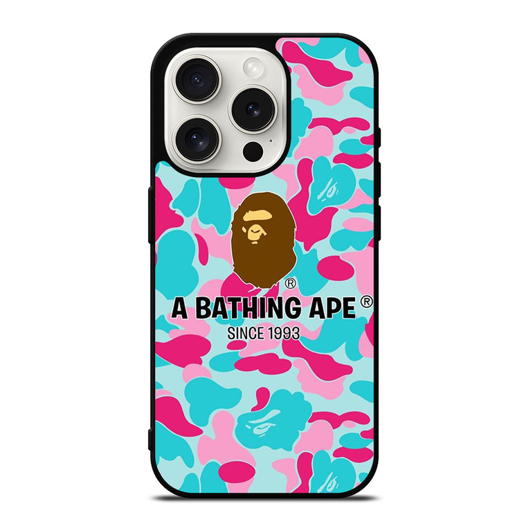 BAPE A BATHING APE CAMO iPhone 15 Pro Case Cover