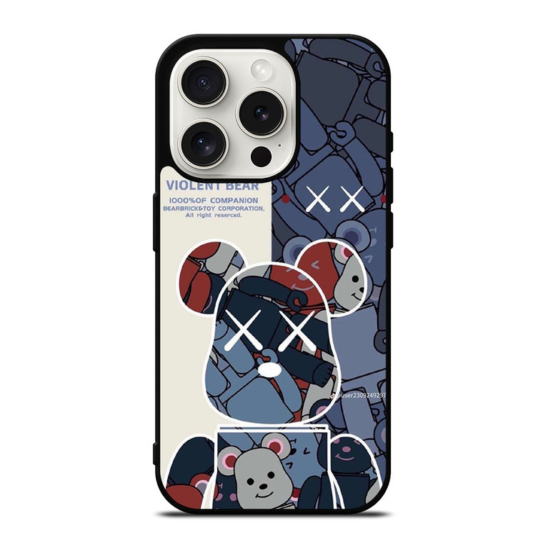 BEAR BRICK VIOLENT BEAR KAWS iPhone 15 Pro Case Cover