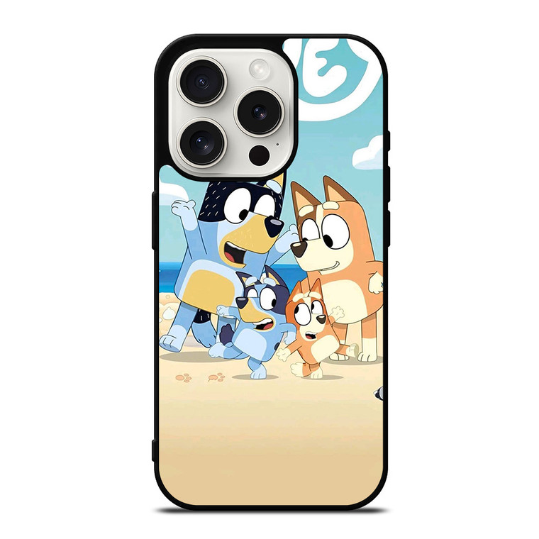 BLUEY HEELERS FAMILY CARTOON iPhone 15 Pro Case Cover