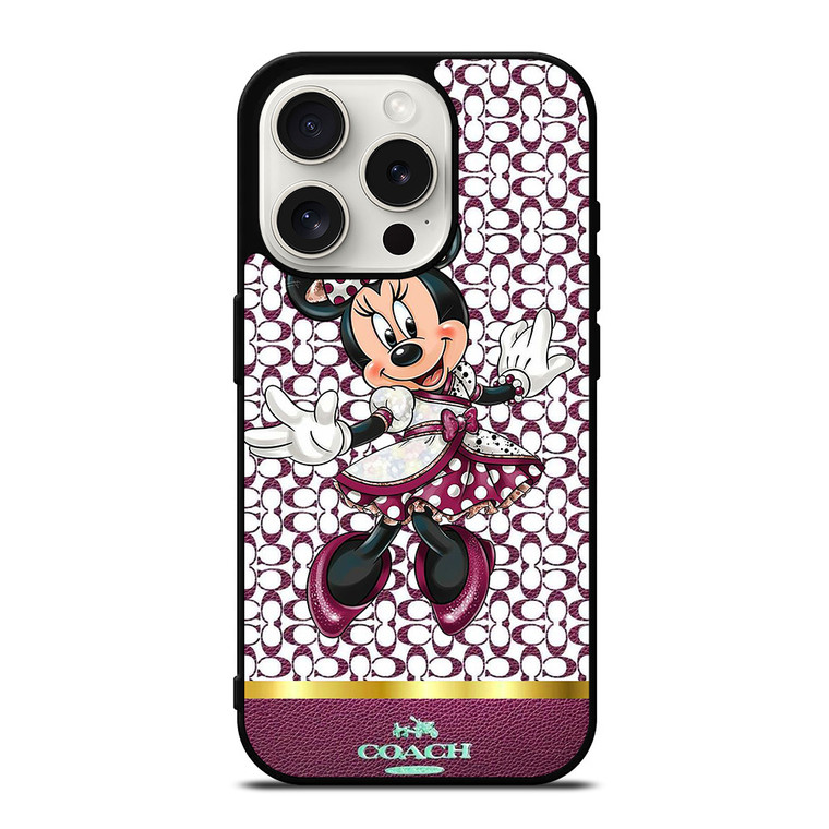 COACH NEW YORK LOGO MINNIE MOUSE DISNEY iPhone 15 Pro Case Cover