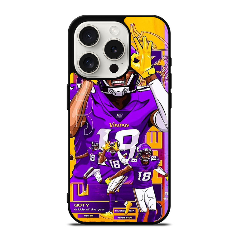 JUSTIN JEFFERSON MINNESOTA VIKINGS NFL iPhone 15 Pro Case Cover