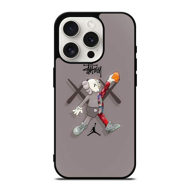 KAWS AIR JORDAN STUSSY iPhone 15 Pro Case Cover