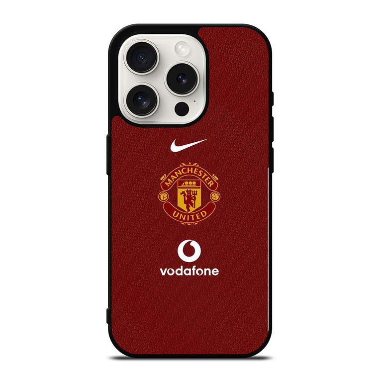MANCHESTER UNITED FC LOGO FOOTBALL VODAFONE JERSEY iPhone 15 Pro Case Cover