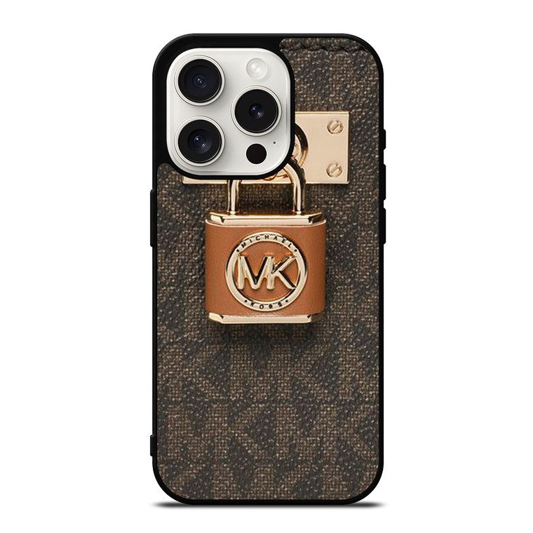 MICHAEL KORS MK LOGO PADLOCK iPhone 15 Pro Case Cover