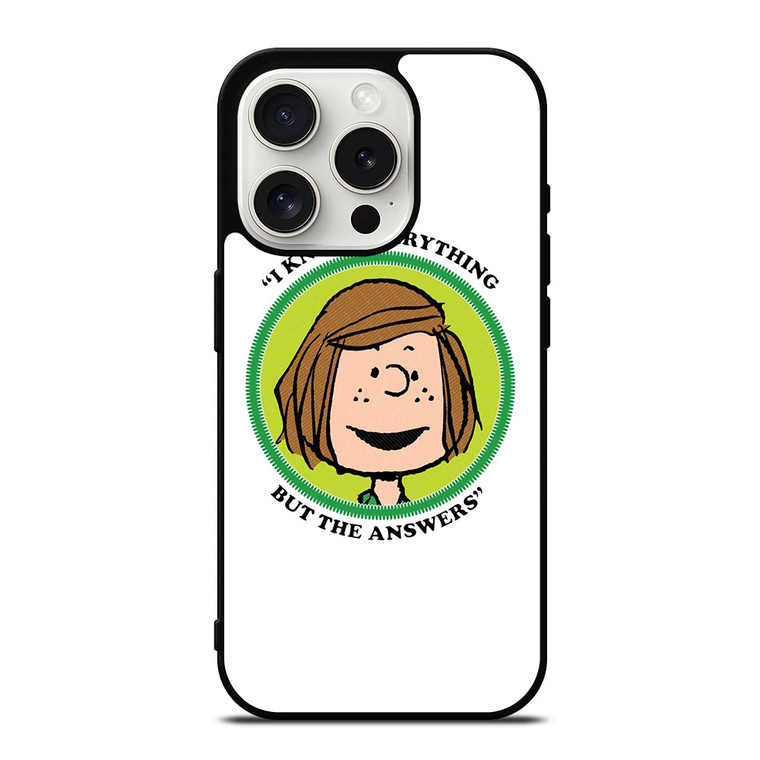 PEPPERMINT PATTY THE PEANUTS iPhone 15 Pro Case Cover