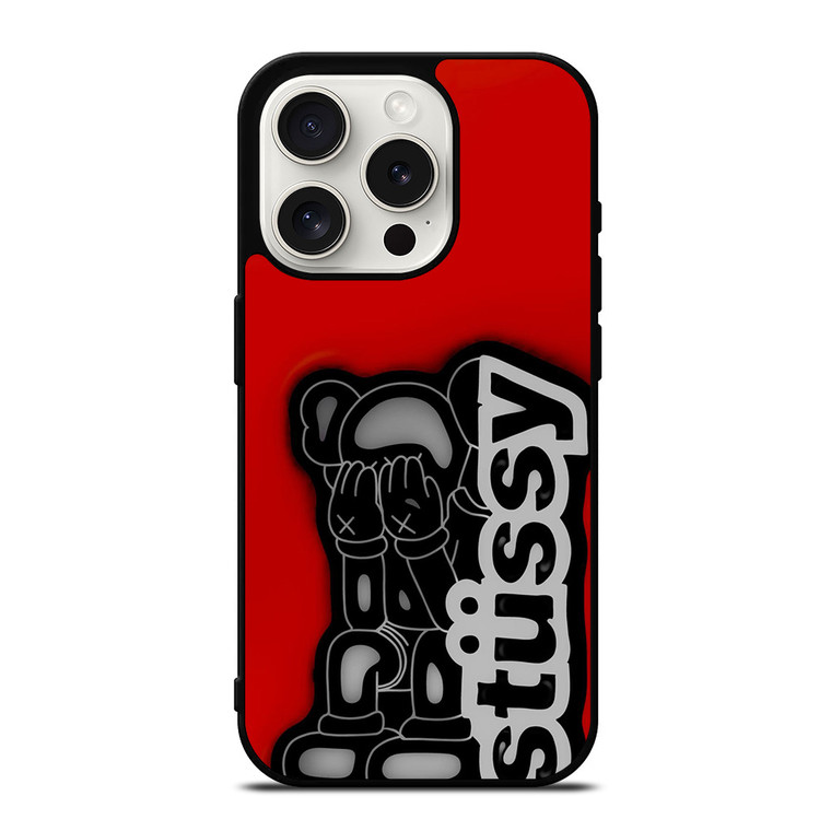STUSSY X KAWS iPhone 15 Pro Case Cover