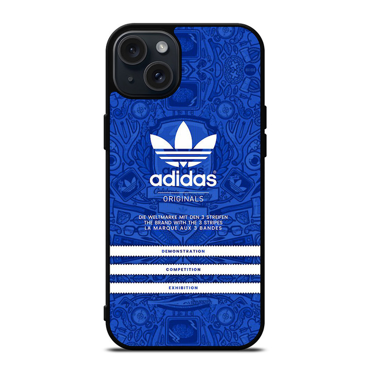 ADIDAS LOGO ORIGINALS BLUE iPhone 15 Plus Case Cover