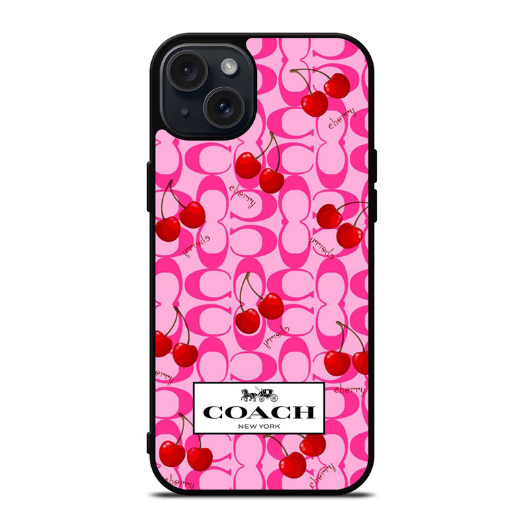 COACH NEW YORK LOGO CHERRY ICON iPhone 15 Plus Case Cover COACH NEW YORK LOGO CHERRY ICON iPhone 15 Plus Case Cover