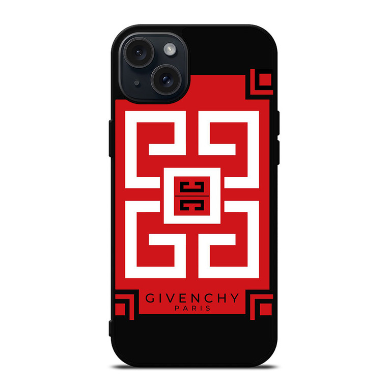 GIVENCHY PARIS RED LOGO iPhone 15 Plus Case Cover