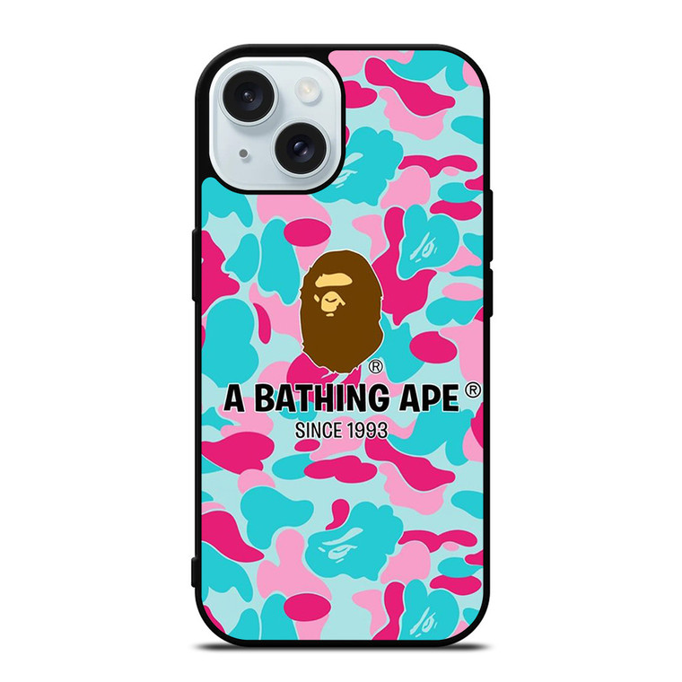 BAPE A BATHING APE CAMO iPhone 15 Case Cover