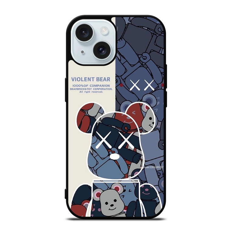 BEAR BRICK VIOLENT BEAR KAWS iPhone 15 Case Cover