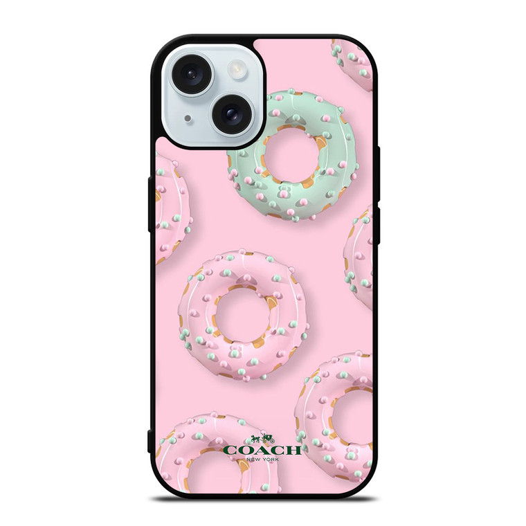 COACH NEW YORK LOGO DONUTS ICON iPhone 15 Case Cover