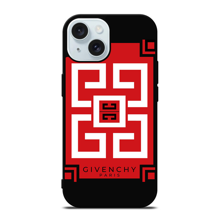 GIVENCHY PARIS RED LOGO iPhone 15 Case Cover