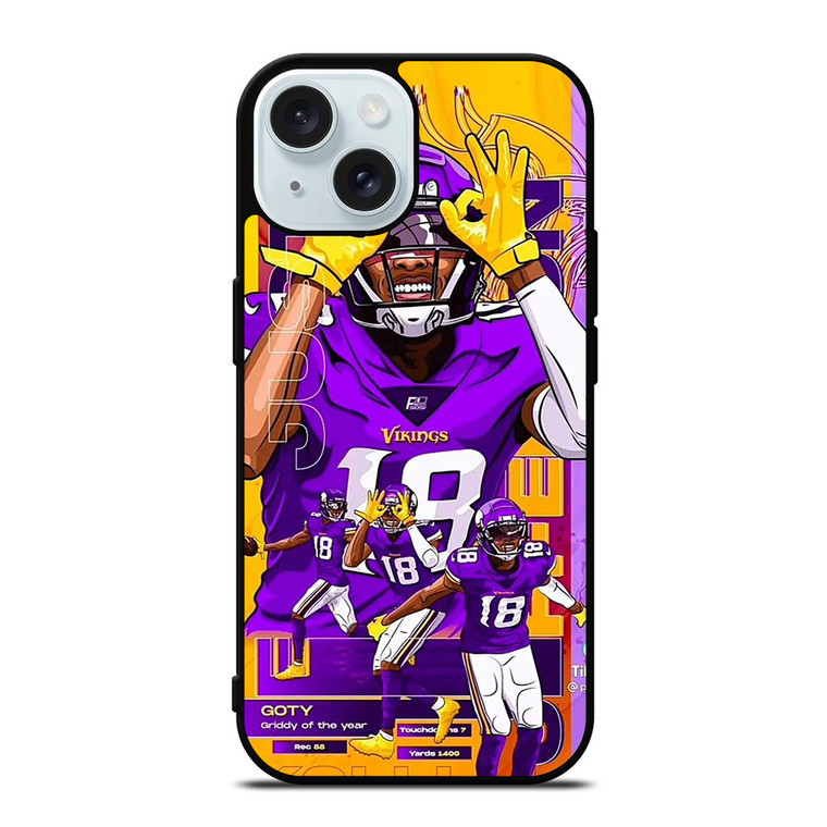 JUSTIN JEFFERSON MINNESOTA VIKINGS NFL iPhone 15 Case Cover