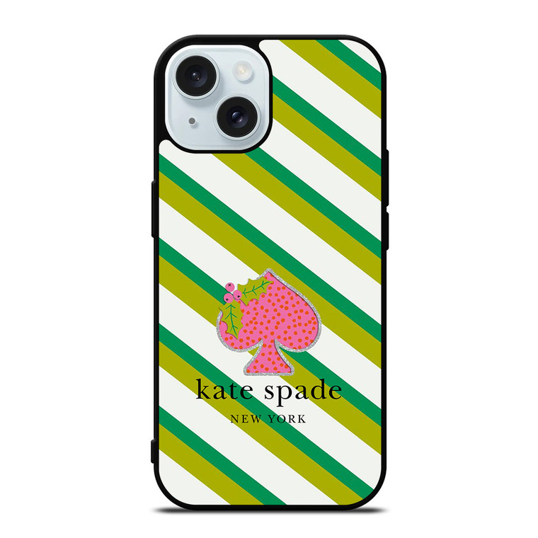 KATE SPADE NEW YORK LOGO FRUITY GREEN iPhone 15 Case Cover