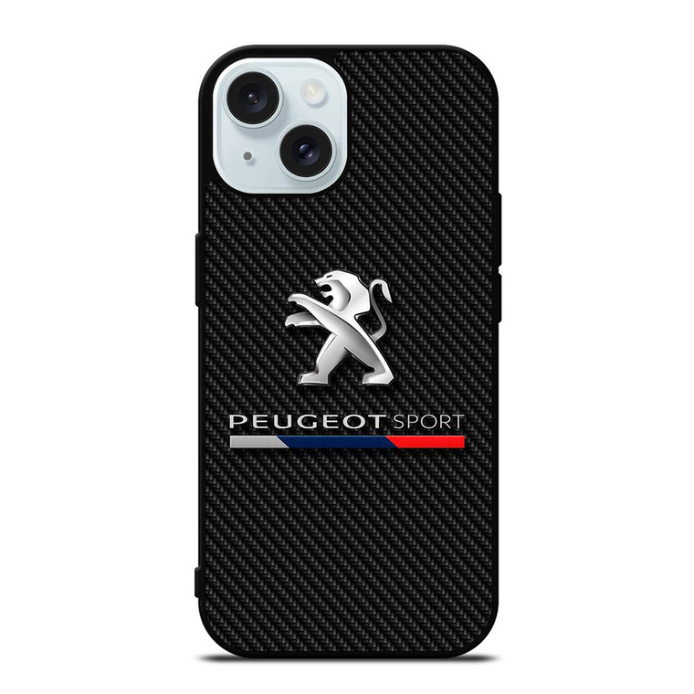 PEUGEOT SPORT CAR CARBON LOGO iPhone 15 Case Cover