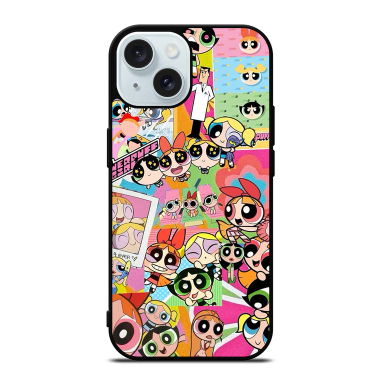POWERPUFF GIRLS CARTOON NETWORK COLLAGE iPhone 15 Case Cover