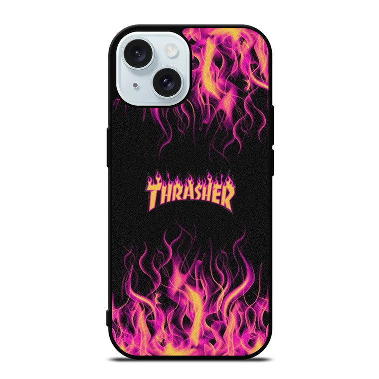 THRASHER FLAME SKATEBOARD MAGAZINE iPhone 15 Case Cover