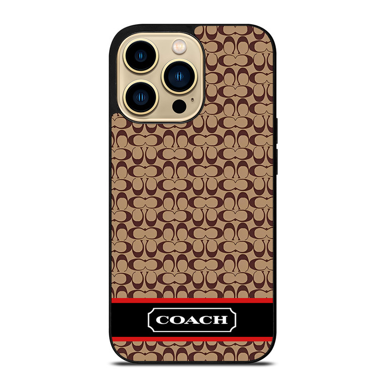 COACH NEW YORK BROWNLOGO PATTERN iPhone 14 Pro Max Case Cover