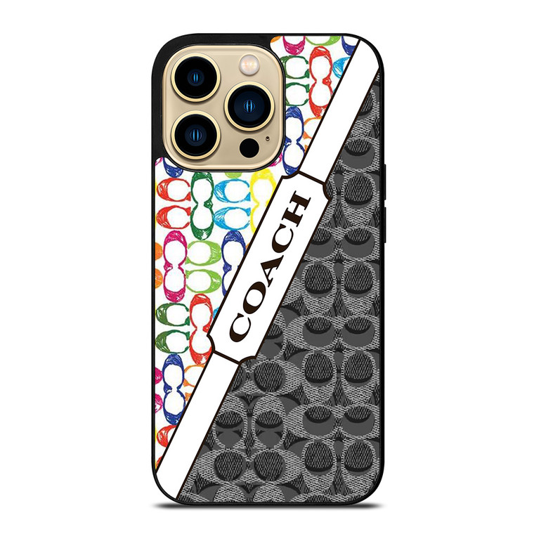 COACH NEW YORK LOGO COLORFULL BLACK ICON iPhone 14 Pro Max Case Cover