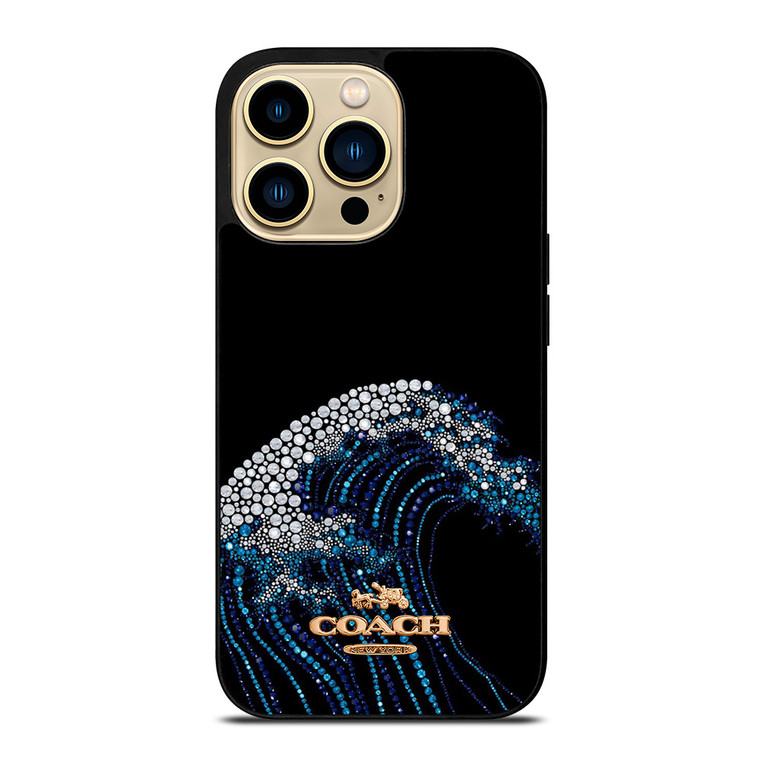 COACH NEW YORK LOGO DIAMOND WAVE iPhone 14 Pro Max Case Cover