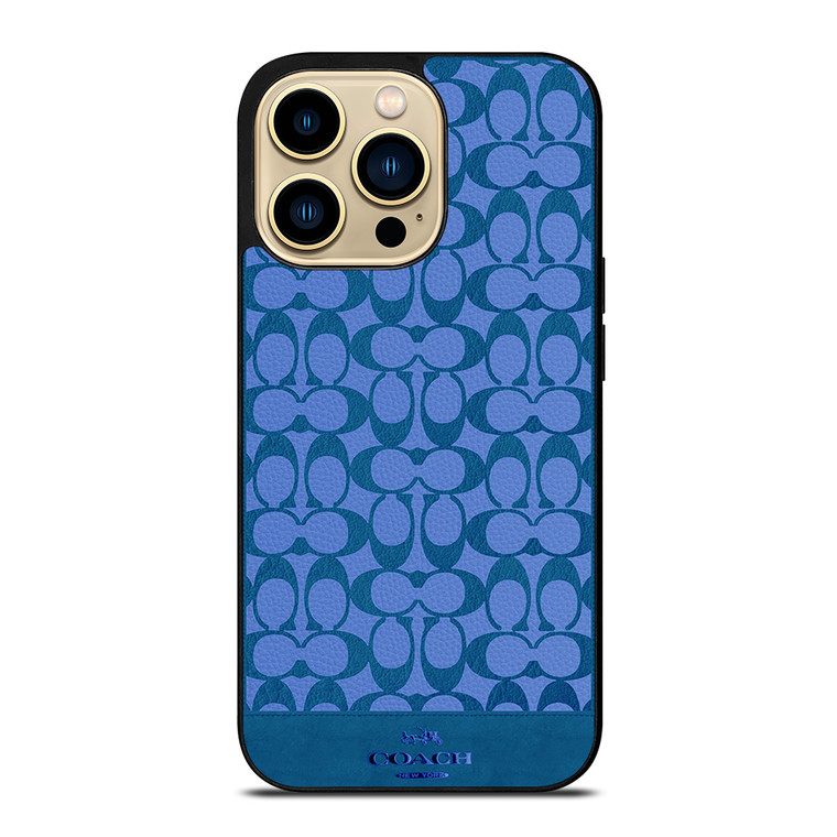 COACH NEW YORK LOGO PATTERN BLUE EMBLEM iPhone 14 Pro Max Case Cover