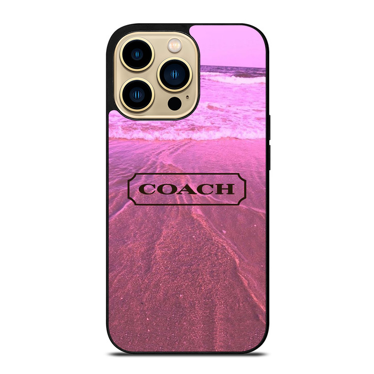 COACH NEW YORK LOGO PINK BEACH iPhone 14 Pro Max Case Cover