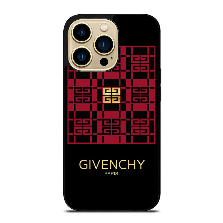 GIVENCHY PARIS LOGO RED GOLD iPhone 14 Pro Max Case Cover