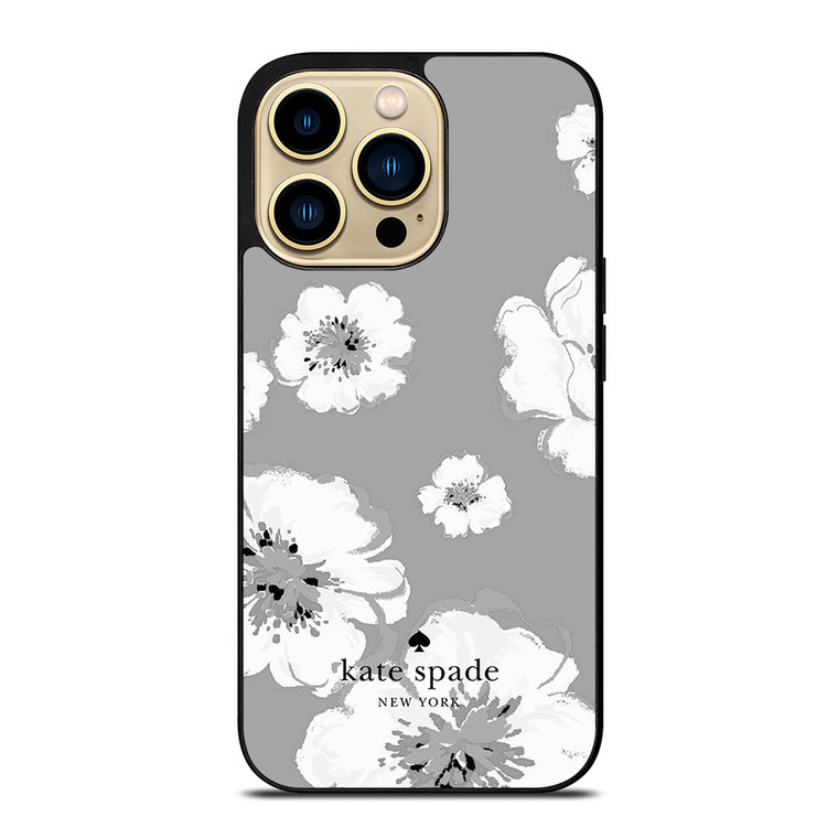 KATE SPADE NEW YORK LOGO FLORAL GRAY iPhone 14 Pro Max Case Cover