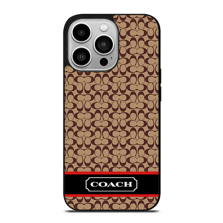 COACH NEW YORK BROWNLOGO PATTERN iPhone 14 Pro Case Cover