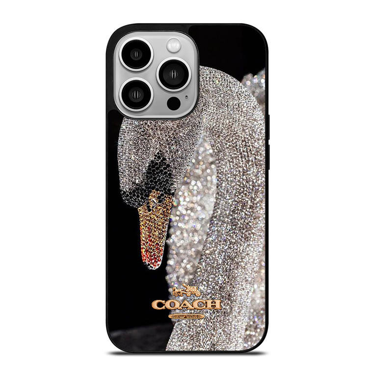 COACH NEW YORK LOGO DIAMOND SWAN iPhone 14 Pro Case Cover
