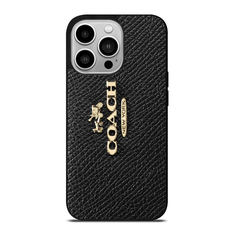 COACH NEW YORK LOGO ON BLACK WALLET iPhone 14 Pro Case Cover