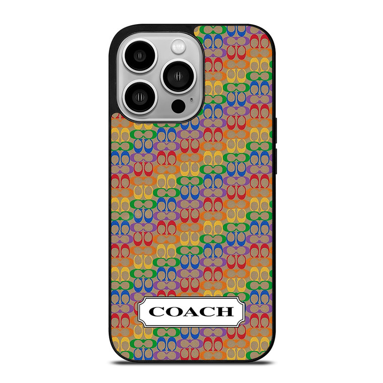 COACH NEW YORK LOGO PATTERN COLORFULI CONS iPhone 14 Pro Case Cover