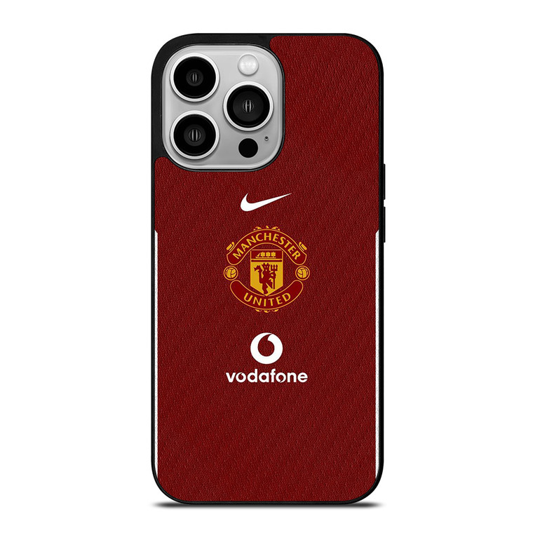 MANCHESTER UNITED FC LOGO FOOTBALL VODAFONE JERSEY iPhone 14 Pro Case Cover