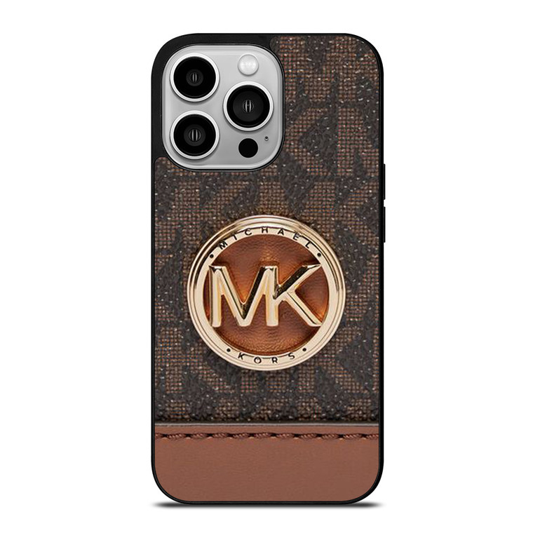 MICHAEL KORS LOGO MK WALLET BROWN iPhone 14 Pro Case Cover